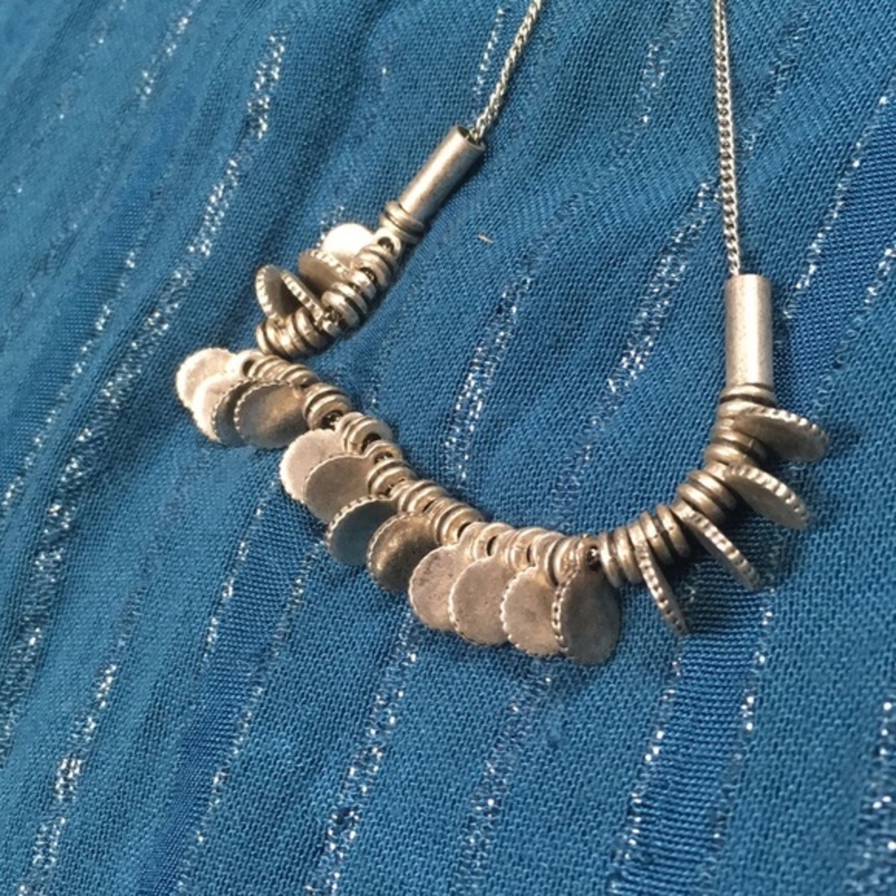 Buy 2 Get 1 Paparazzi Silver Punk Necklace and Earrings Set - Picture 7 of 7